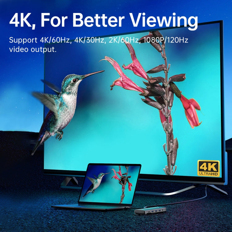 ORICO PW11-8PM Type-C / USB-C 8-in-1 5Gbps Multifunction Docking Station Card Reader (Silver) - USB HUB by ORICO | Online Shopping South Africa | PMC TechLife | Buy Now Pay Later Mobicred