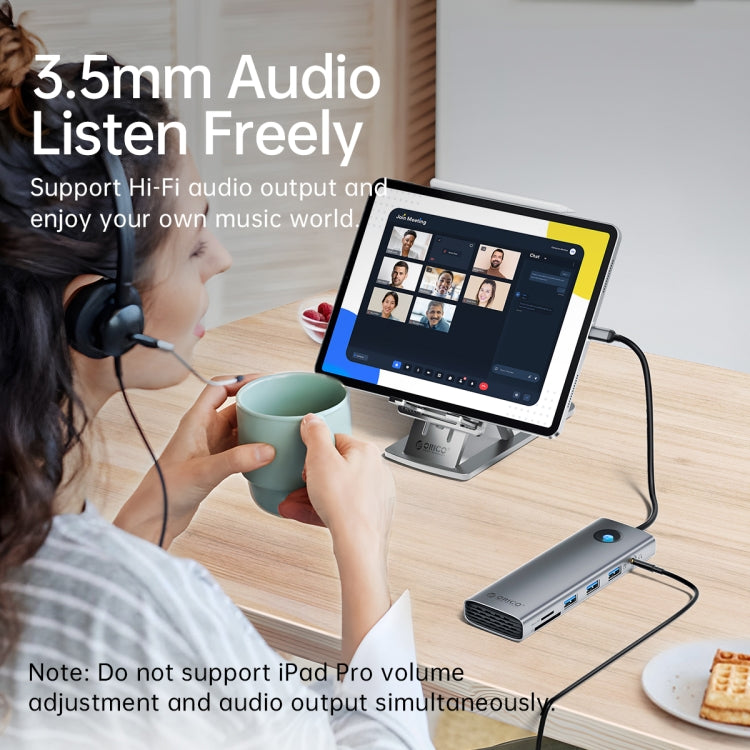 ORICO PW11-8PM Type-C / USB-C 8-in-1 5Gbps Multifunction Docking Station Card Reader (Silver) - USB HUB by ORICO | Online Shopping South Africa | PMC TechLife | Buy Now Pay Later Mobicred