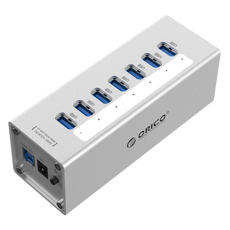 ORICO A3H7 Aluminum High Speed 7 Ports USB 3.0 HUB with 12V/2.5A Power Supply for Laptops(Silver) - free shipping - PMC TechLife - Order now!
