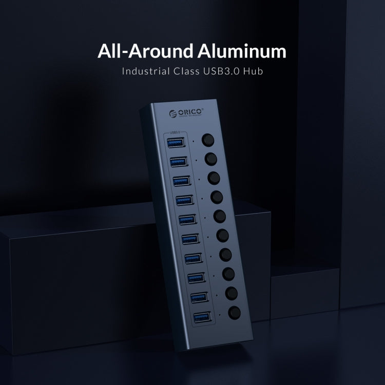 ORICO BT2U3-13AB-GY-BP Multi-Ports Individual Switches HUB, UK Plug - free shipping - PMC Jewellery - Order now!