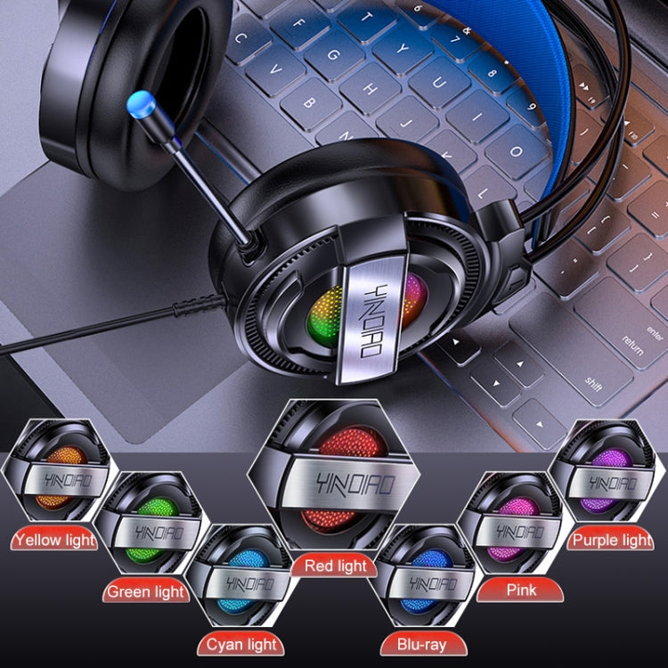 YINDIAO Q3 USB Wired E-sports Gaming Headset with Mic & RGB Light, Cable Length: 1.67m (White) - free shipping - PMC Jewellery - Order now!