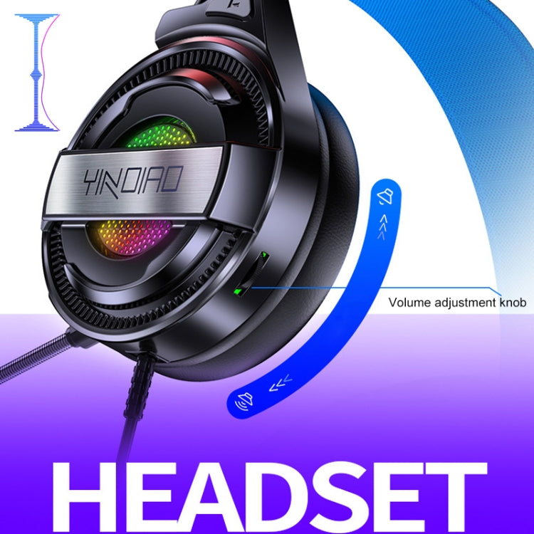 YINDIAO Q3 USB Wired E-sports Gaming Headset with Mic & RGB Light, Cable Length: 1.67m (White) - free shipping - PMC Jewellery - Order now!