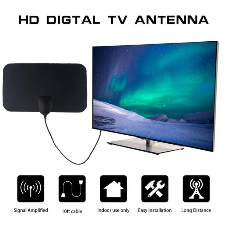 AN-1001 5dBi/25dBi Indoor  HDTV Antenna with Dual-side Sticker, VHF170-230/UHF470-862MHz(Black) - DVB-T & Simulation Antenna by PMC TechLife | Online Shopping South Africa | PMC TechLife | Buy Now Pay Later Mobicred