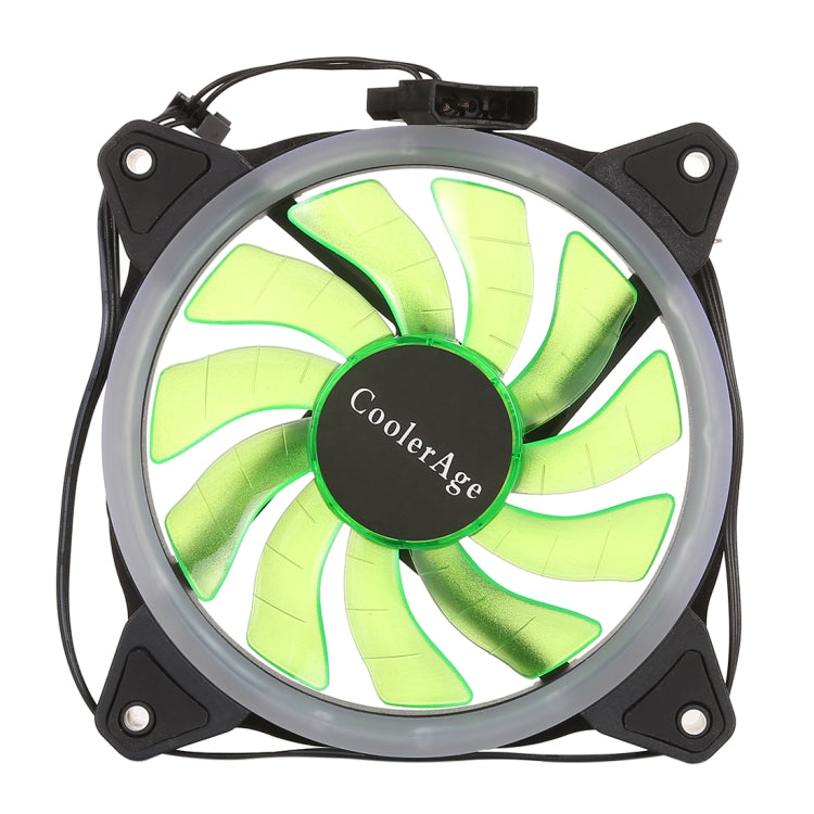 Color LED 12cm 3pin Computer Components Chassis Fan Computer Host Cooling Fan Silent Fan Cooling, with Power Connection Cable & Green Light(Green) - Fan Cooling by PMC Jewellery | Online Shopping South Africa | PMC Jewellery | Buy Now Pay Later Mobicred