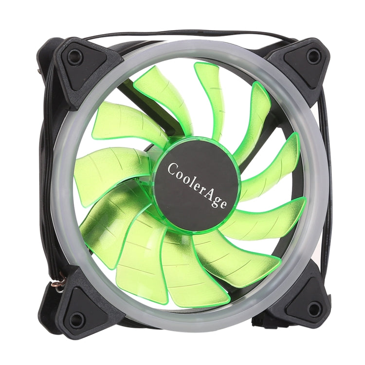 Color LED 12cm 3pin Computer Components Chassis Fan Computer Host Cooling Fan Silent Fan Cooling, with Power Connection Cable & Green Light(Green) - Fan Cooling by PMC Jewellery | Online Shopping South Africa | PMC Jewellery | Buy Now Pay Later Mobicred