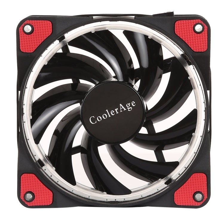 Color LED 12cm 4pin Computer Components Chassis Fan Computer Host Cooling Fan Silent Fan Cooling with Red Light(Red) - free shipping - PMC Jewellery - Order now!