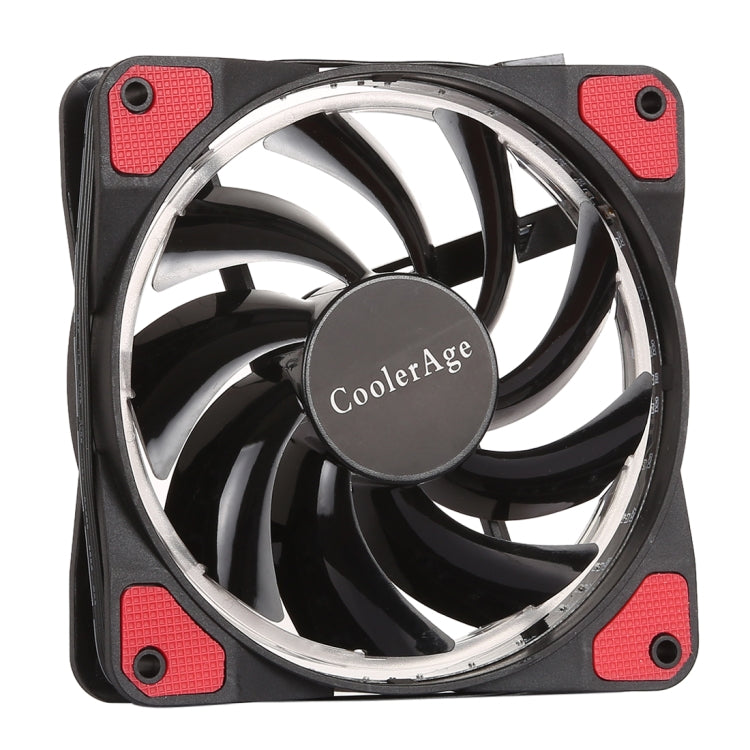Color LED 12cm 4pin Computer Components Chassis Fan Computer Host Cooling Fan Silent Fan Cooling with Red Light(Red) - free shipping - PMC Jewellery - Order now!