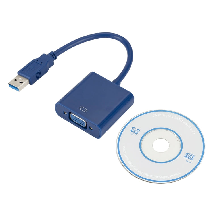 External Graphics Card Converter Cable USB3.0 to VGA, Resolution: 720P(Blue) - Converter by PMC TechLife | Online Shopping South Africa | PMC TechLife | Buy Now Pay Later Mobicred