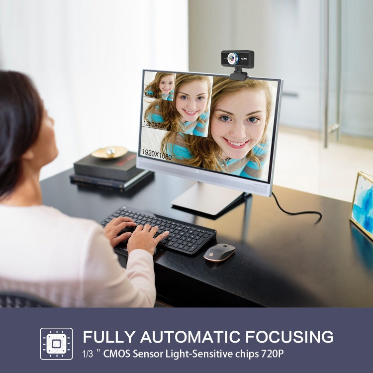 HXSJ S90 30fps 1 Megapixel 720P HD Webcam for Desktop / Laptop / Android TV, with 8m Sound Absorbing Microphone, Cable Length: 1.5m - free shipping - PMC Jewellery - Order now!