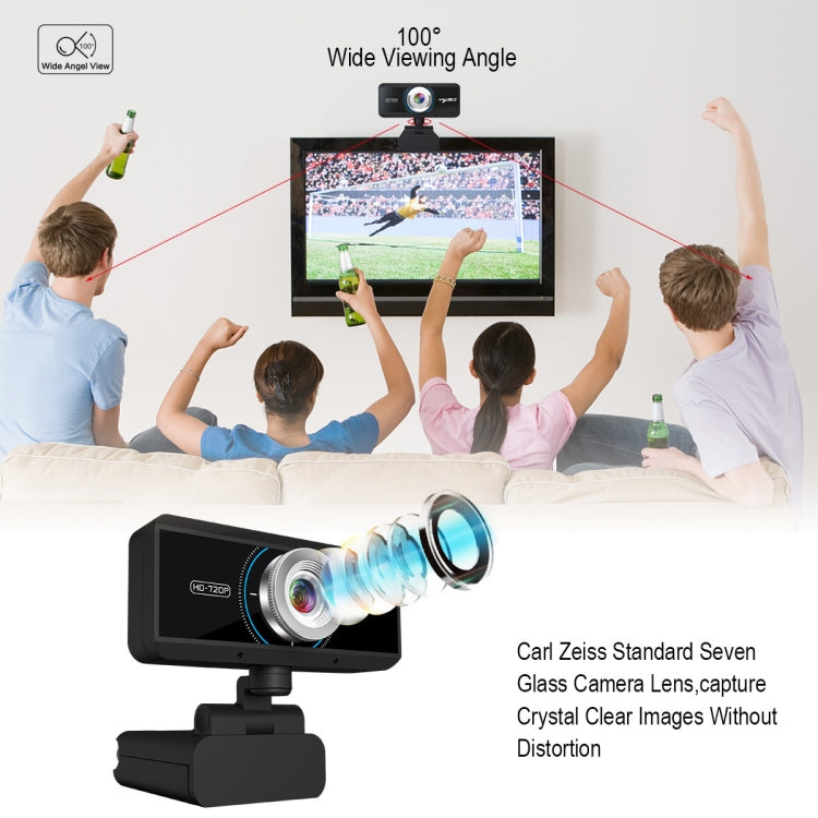 HXSJ S90 30fps 1 Megapixel 720P HD Webcam for Desktop / Laptop / Android TV, with 8m Sound Absorbing Microphone, Cable Length: 1.5m - free shipping - PMC Jewellery - Order now!