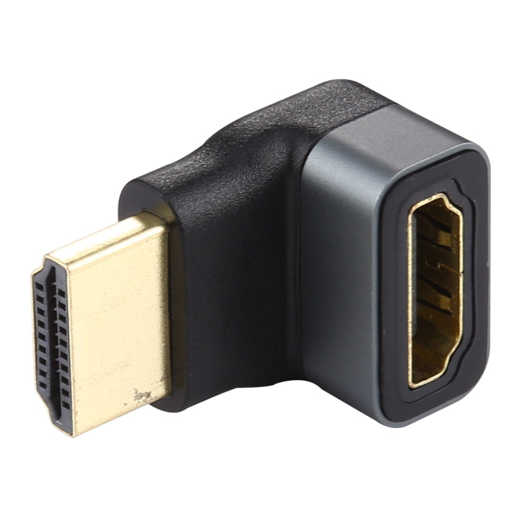 HDMI male to HDMI Female 90 Degree Elbow Head Aluminium Alloy Adapter(Black) - Adapter by PMC TechLife | Online Shopping South Africa | PMC TechLife