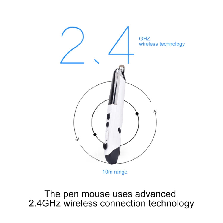 PR-08 6-keys Smart Wireless Optical Mouse with Stylus Pen & Laser Function (White) - Wireless Mice by PMC Jewellery | Online Shopping South Africa | PMC Jewellery | Buy Now Pay Later Mobicred