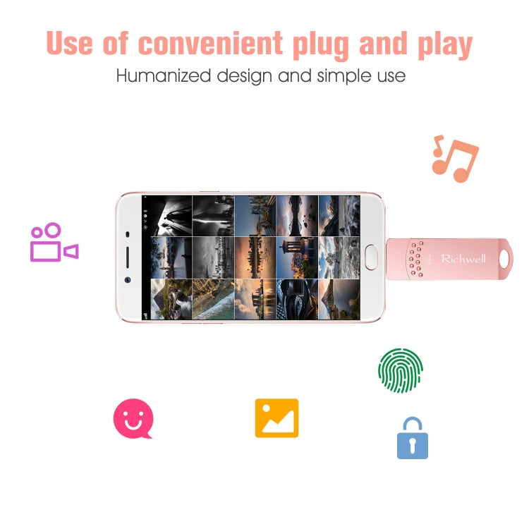 Richwell 3 in 1 128G Type-C + Micro USB + USB 3.0 Metal Flash Disk with OTG Function(Silver) - free shipping - PMC Jewellery - Order now!