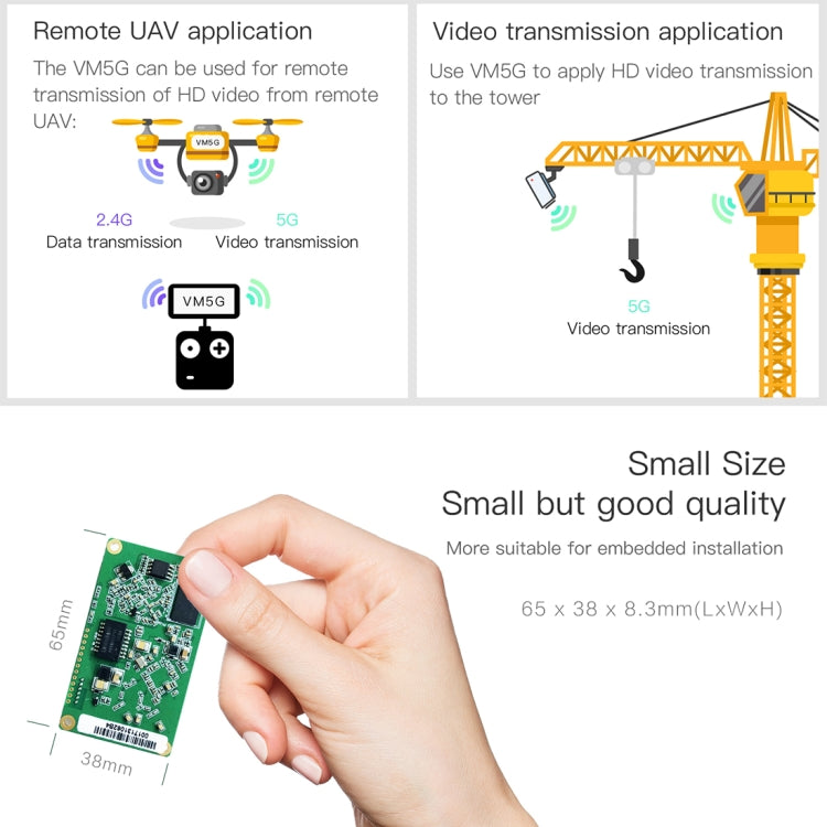 VM5G 1200Mbps 2.4GHz & 5GHz Dual Band WiFi Module with 4 Antennas, Support IP Layer / MAC Layer Transparent Transmission, Applied to Repeater / Bridge & AP & Remote Video Transmission - free shipping - PMC Jewellery - Order now!