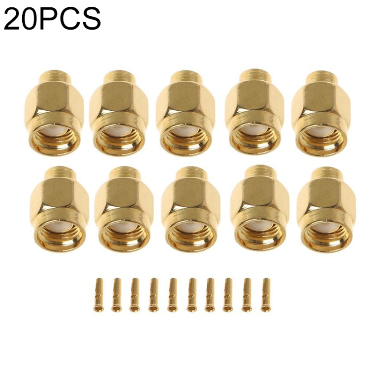 20 PCS SMA-JB3 RF Connector SMA Male Inner Screw & Pin Solder Semi-Rigid - free shipping - PMC Jewellery - Order now!