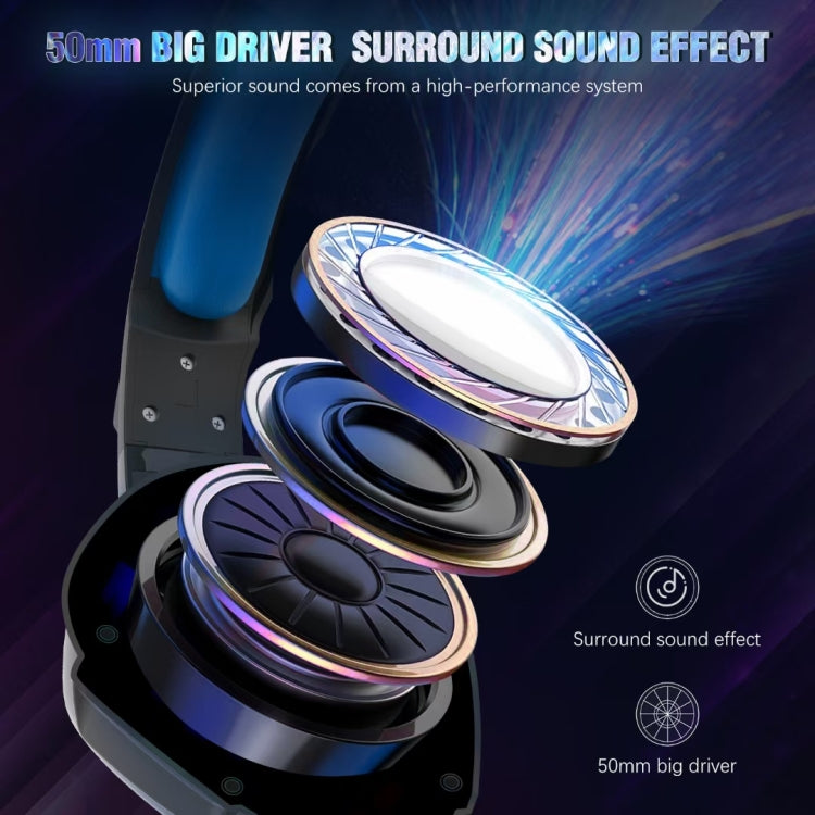 Soulbytes S11 USB + 3.5mm 4 Pin Adjustable LED Light Gaming Headset with Mic (Blue) - free shipping - PMC Jewellery - Order now!