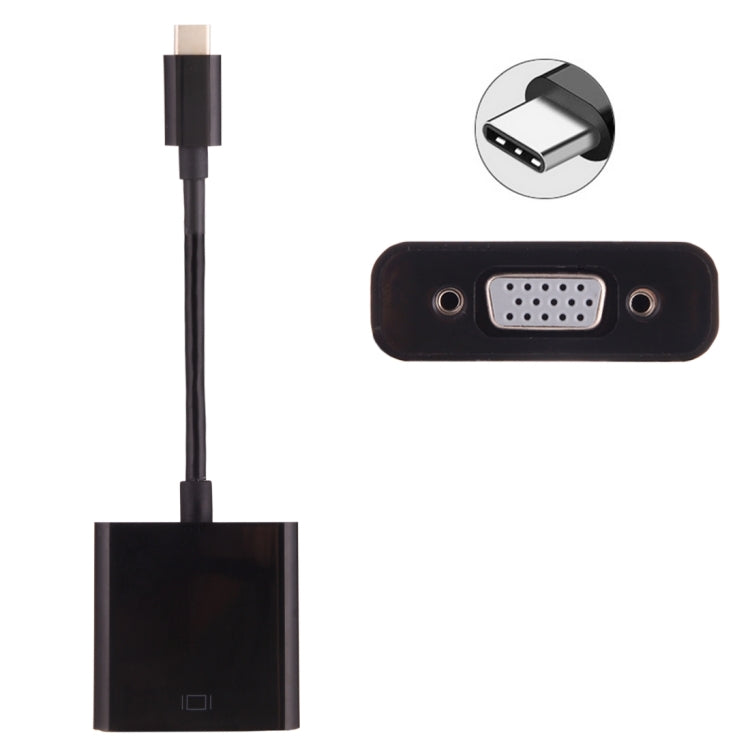 USB-C / Type-C 3.1 Male to VGA female Adapter Cable for MacBook 12 inch, Chromebook Pixel 2015, Nokia N1 Tablet PC, Length: About 10cm - Cable & Adapter by PMC Jewellery | Online Shopping South Africa | PMC Jewellery | Buy Now Pay Later Mobicred