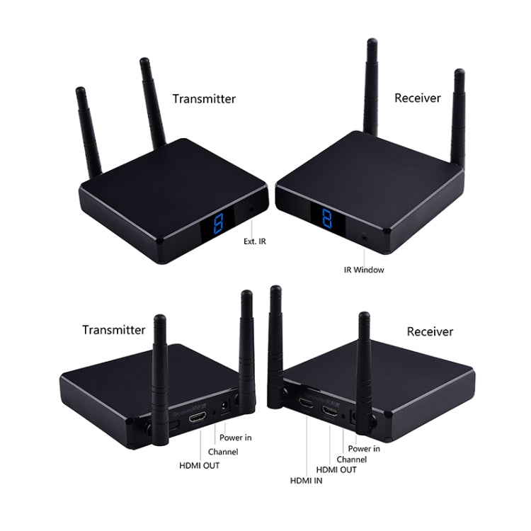 Measy FHD686-2 Full HD 1080P 3D 2.4GHz / 5.8GHz Wireless HD Multimedia Interface Extender 1 Transmitter + 2 Receiver, Transmission Distance: 200m(EU Plug) - free shipping - PMC Jewellery - Order now!