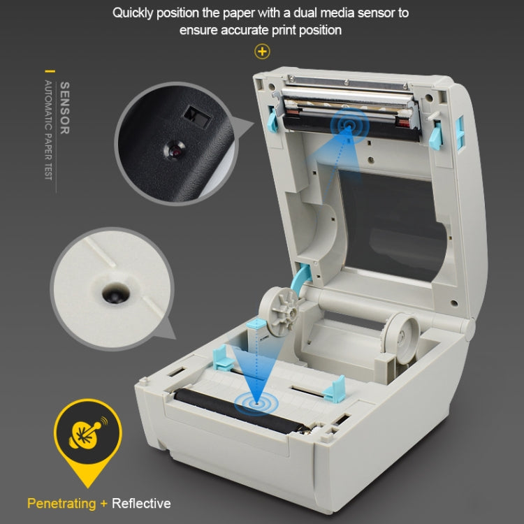 POS-9210 110mm USB +  Bluetooth POS Receipt Thermal Printer Express Delivery Barcode Label Printer, AU Plug(White) - Receipt Printers by PMC Jewellery | Online Shopping South Africa | PMC Jewellery | Buy Now Pay Later Mobicred