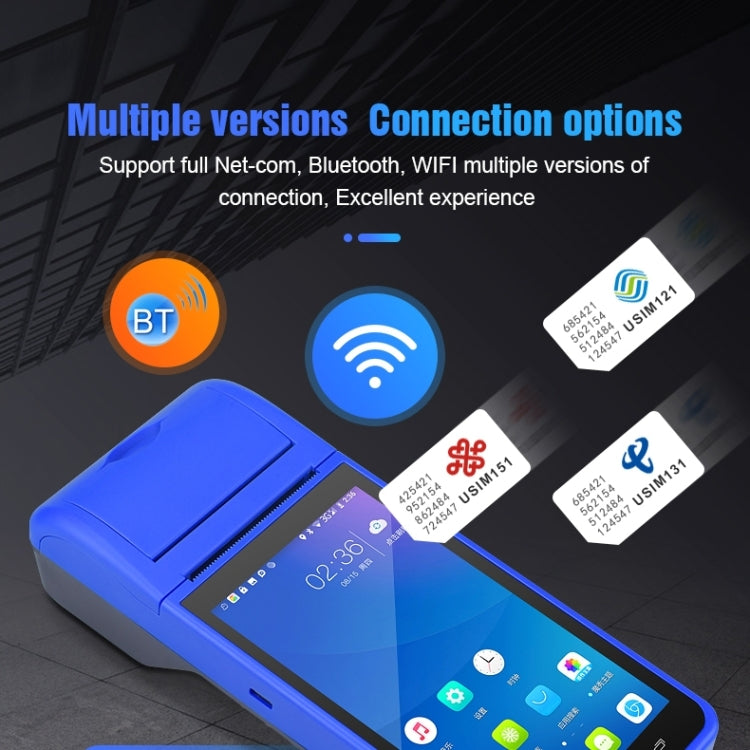 POS-6000 4G Version 1GB+8GB 58mm PDA Handheld 5.5 inch QR Code Android Smart POS Teminal Scanner Printer, EU Plug - Printer by PMC TechLife | Online Shopping South Africa | PMC TechLife | Buy Now Pay Later Mobicred