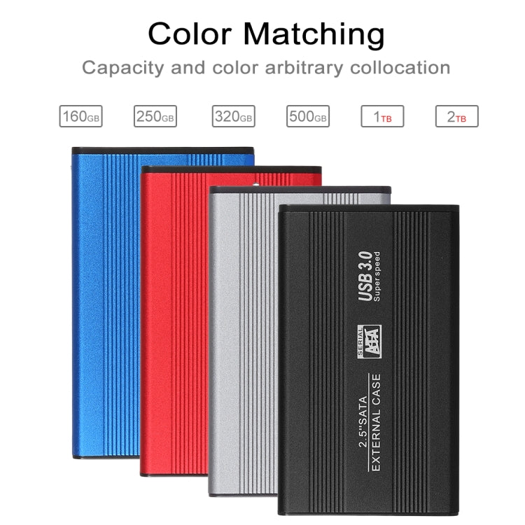 Richwell SATA R2-SATA-160GB 160GB 2.5 inch USB3.0 Super Speed Interface Mobile Hard Disk Drive(Grey) - free shipping - PMC Jewellery - Order now!