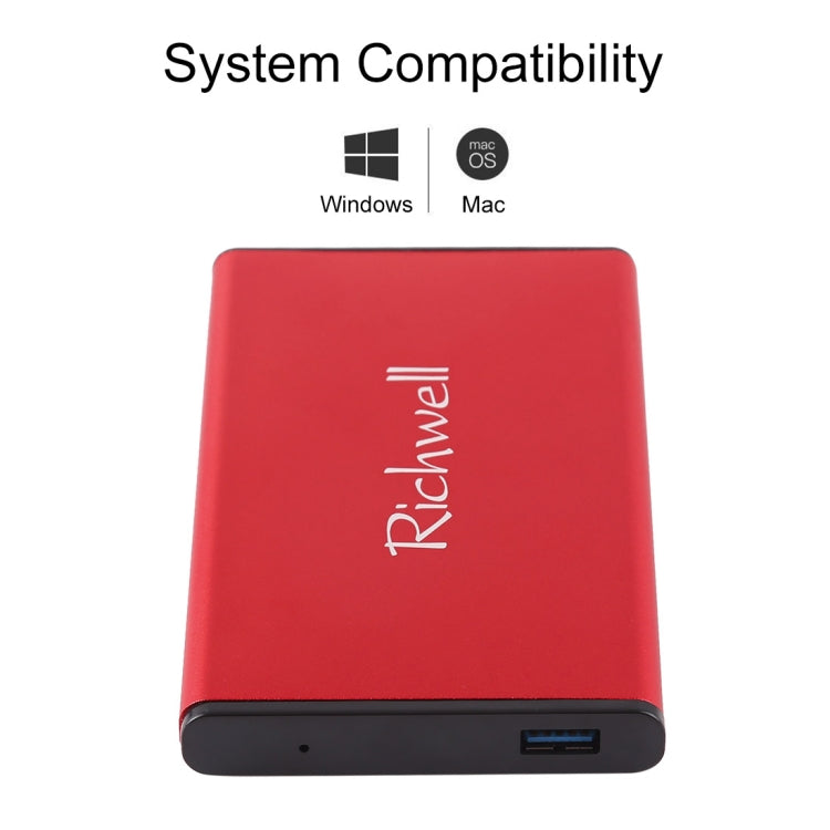 Richwell SATA R2-SATA-500GB 500GB 2.5 inch USB3.0 Super Speed Interface Mobile Hard Disk Drive(Red) - free shipping - PMC Jewellery - Order now!