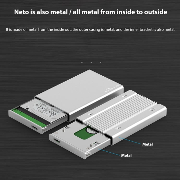 Blueendless U23Q SATA 2.5 inch Micro B Interface HDD Enclosure with USB-C / Type-C to USB-C / Type-C Cable, Support Thickness: 1cm or less - free shipping - PMC Jewellery - Order now!
