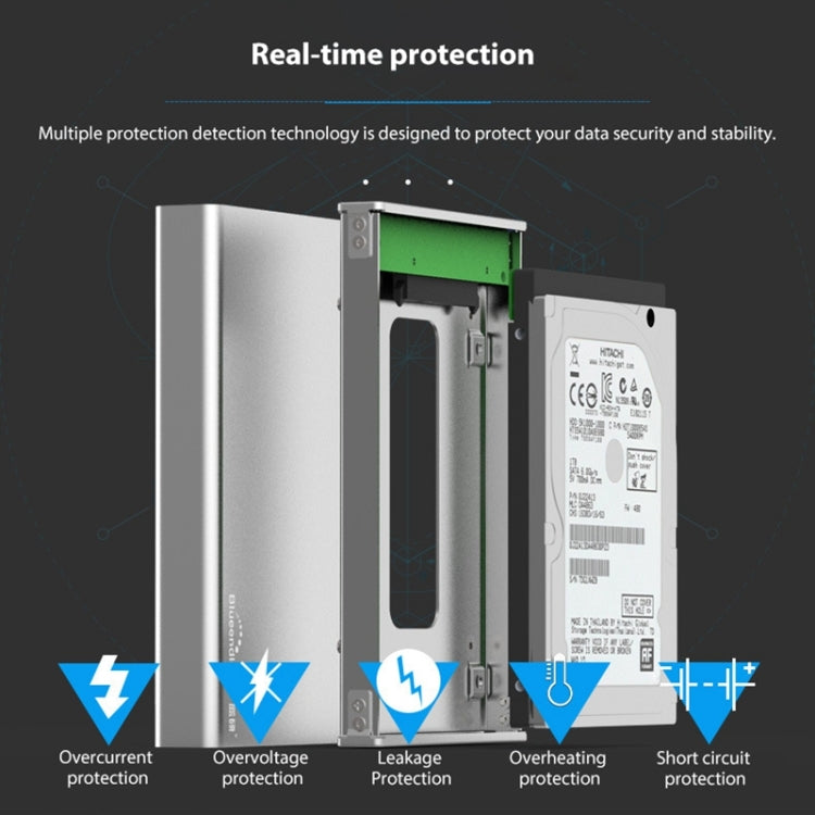 Blueendless U23Q SATA 2.5 inch Micro B Interface HDD Enclosure with USB-C / Type-C to USB-C / Type-C Cable, Support Thickness: 1cm or less - free shipping - PMC Jewellery - Order now!