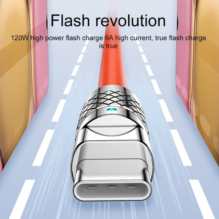 Mech Series 6A 120W USB to 8 Pin Metal Plug Silicone Fast Charging Data Cable, Length: 1.8m(Yellow) - free shipping - PMC Jewellery - Order now!