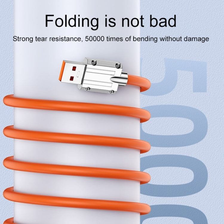 Mech Series 6A 120W USB to 8 Pin Metal Plug Silicone Fast Charging Data Cable, Length: 1.8m(Yellow) - free shipping - PMC Jewellery - Order now!