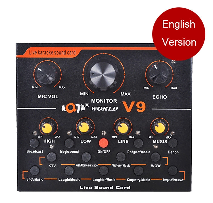 V9 Live Broadcasting Equipment Webcast Entertainment Streamer Sound Card - Microphone by PMC TechLife | Online Shopping South Africa | PMC TechLife | Buy Now Pay Later Mobicred