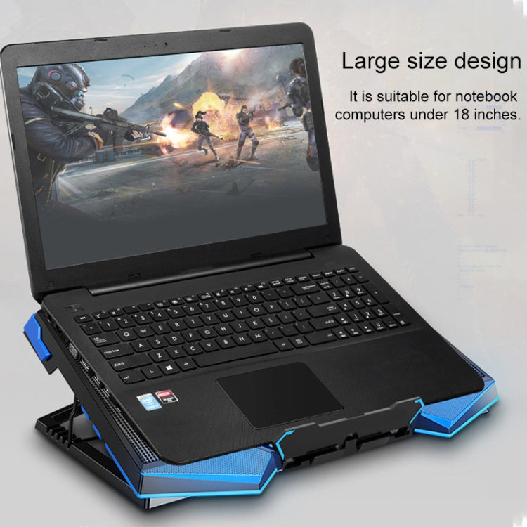 dual USB Ports Five-core Radiator Notebook Computer  Holder (Blue) - Laptop Stand by PMC Jewellery | Online Shopping South Africa | PMC Jewellery | Buy Now Pay Later Mobicred