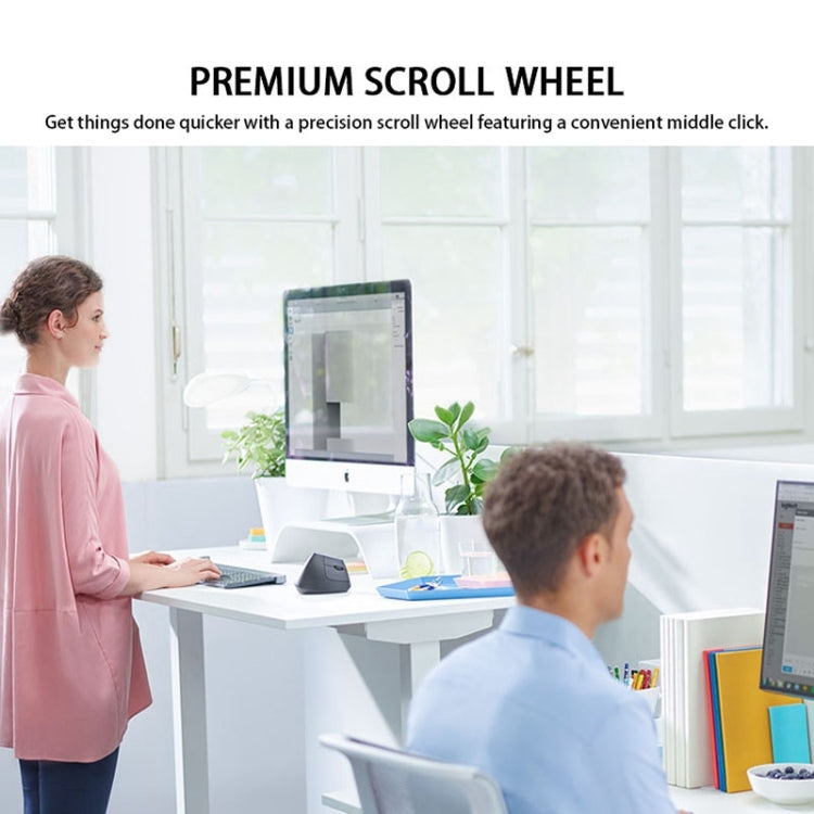 Logitech MX Vertical 4000DPI USB-C / Type-C + Unifying + Bluetooth Three-mode Ergonomic Wireless Vertical Optical Mouse (Black) - free shipping - PMC Jewellery - Order now!