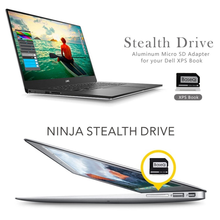 BASEQI Hidden Aluminum Alloy High Speed SD Card Case for Dell Inspiron 14 5455 Laptop - Card Case by PMC TechLife | Online Shopping South Africa | PMC TechLife