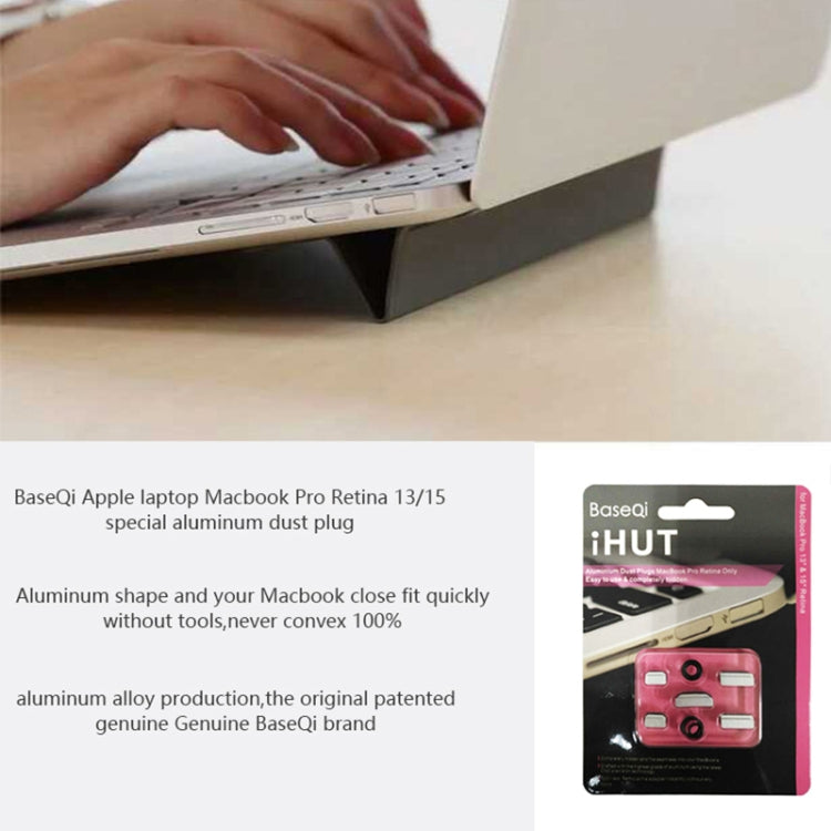 BASEQI iHUT-100 Hidden Aluminum Alloy Anti Dust Plug for Macbook Pro Retina 13.3 / 15 inch Laptops - Others Accessories by PMC Jewellery | Online Shopping South Africa | PMC Jewellery | Buy Now Pay Later Mobicred