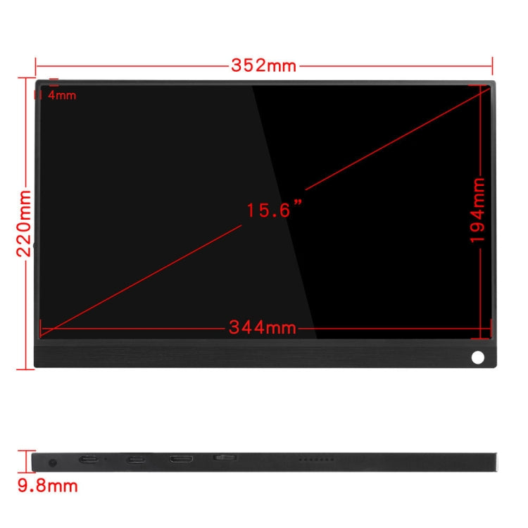 15.6 inch 1080P 178 Degree Wide Angle HD Portable IPS LED Display Monitor - 15 inch Above by PMC TechLife | Online Shopping South Africa | PMC TechLife | Buy Now Pay Later Mobicred