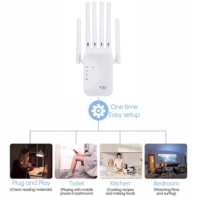 SM-011 Six-antenna 1200M Repeater WiFi Wireless Router (US Plug) - Wireless Routers by PMC TechLife | Online Shopping South Africa | PMC TechLife | Buy Now Pay Later Mobicred