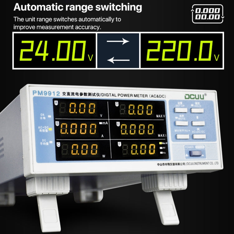 DCUU PM9912 Intelligent Electrical Parameters Measuring Instrument(EU Plug) - Current & Voltage Tester by PMC TechLife | Online Shopping South Africa | PMC TechLife | Buy Now Pay Later Mobicred