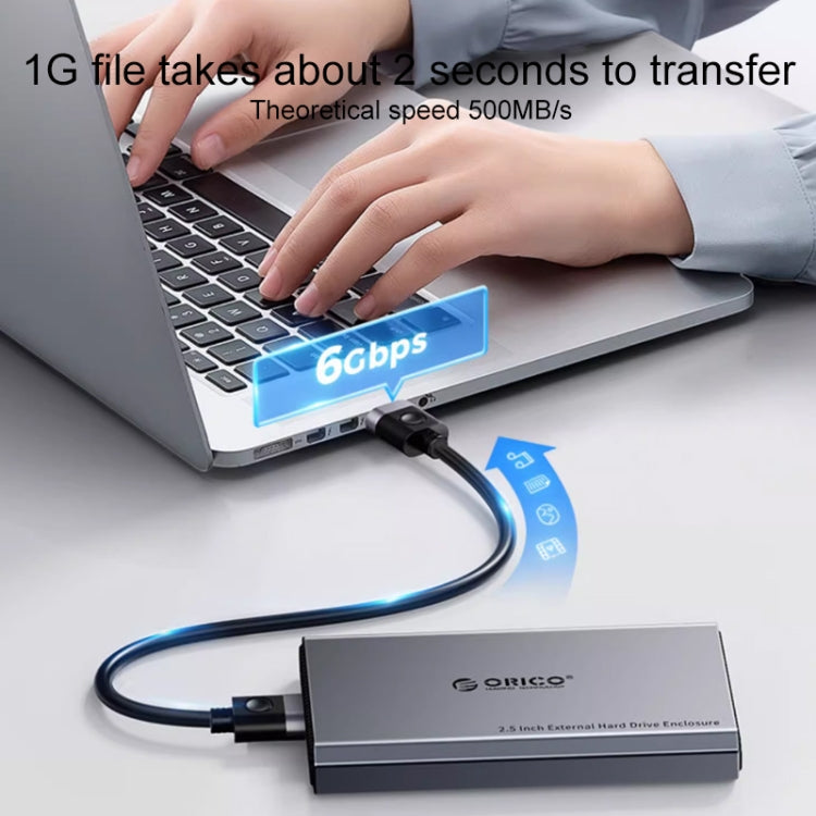 ORICO DD25 C3 2.5 inch Type-C to Type-C and USB Mechanical SSD Enclosure, Supported Capacity: 6TB(Dark Gray) - free shipping - PMC Jewellery - Order now!
