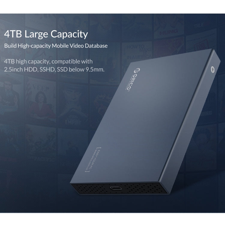 ORICO DD25 C3 2.5 inch Type-C to Type-C and USB Mechanical SSD Enclosure, Supported Capacity: 6TB(Dark Gray) - free shipping - PMC Jewellery - Order now!