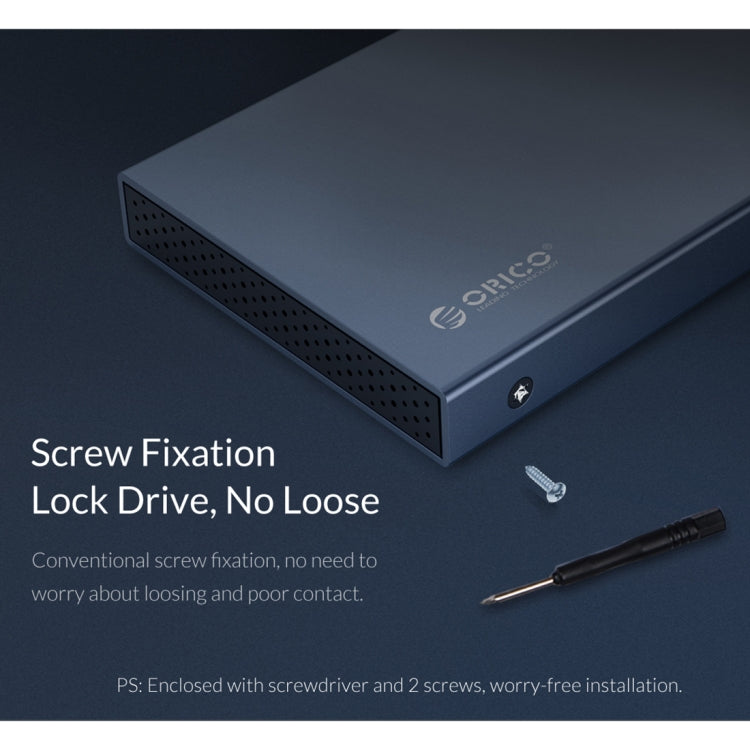 ORICO DD25 C3 2.5 inch Type-C to Type-C and USB Mechanical SSD Enclosure, Supported Capacity: 6TB(Dark Gray) - free shipping - PMC Jewellery - Order now!