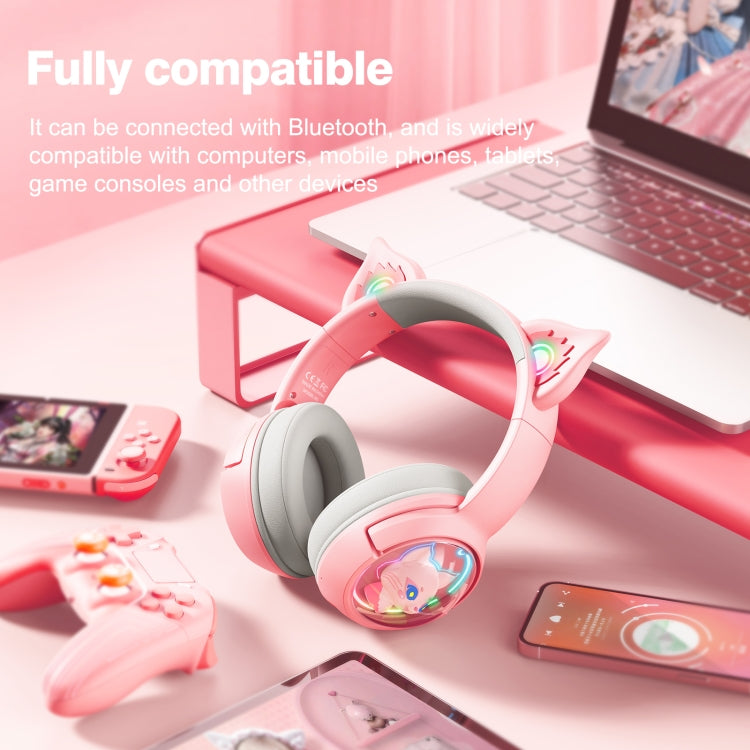 B5 Cat Ear Design USB-C / Type-C RGB Wireless Bluetooth HiFi Headset (Pink) - free shipping - PMC Jewellery - Order now!