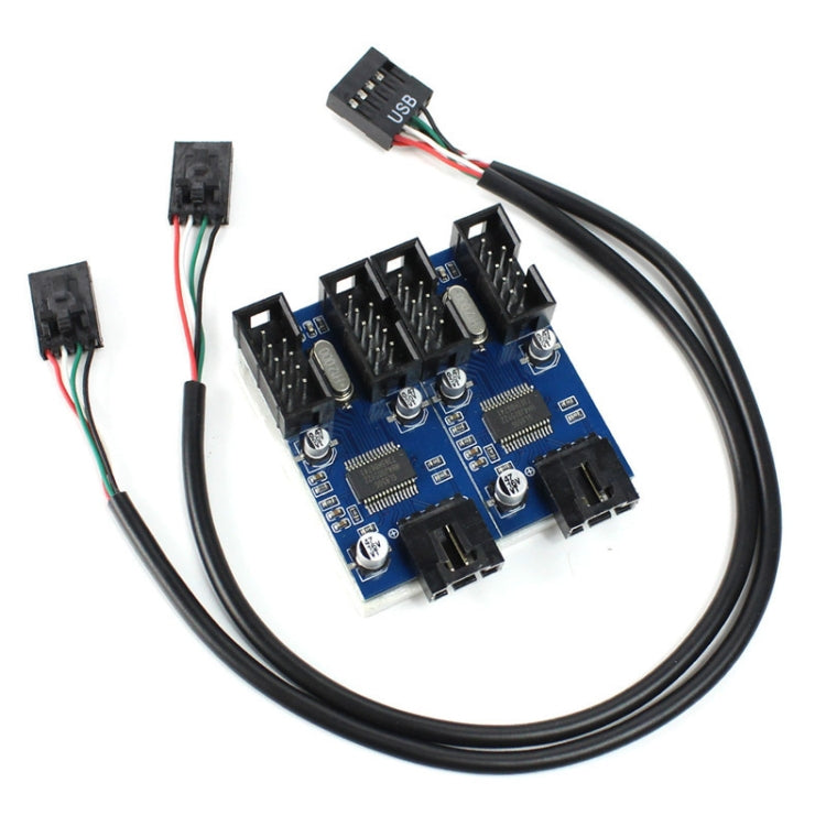 9 Pin USB Header Male 1 to 4 Female Extension Cable Card - USB Cable by PMC TechLife | Online Shopping South Africa | PMC TechLife | Buy Now Pay Later Mobicred