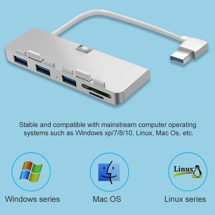 Rocketek For iMac USB3.0 x 3 + SD / TF Multi-function HUB Expansion Dock - free shipping - PMC Jewellery - Order now!