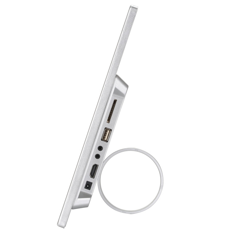 HSD1303 13.3 inch LED 1280x800 High Resolution Display Digital Photo Frame with Holder and Remote Control, Support SD / MMC / MS Card / USB Port, UK Plug(Silver) - free shipping - PMC Jewellery - Order now!