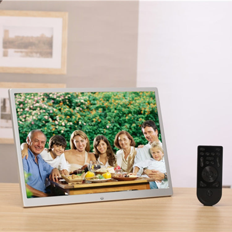 HSD1504 15.4 inch LED 1280x800 High Resolution Display Digital Photo Frame with Holder and Remote Control, Support SD / MMC / MS Card / USB Port, US Plug(Silver) - 15 inch Above by PMC TechLife | Online Shopping South Africa | PMC TechLife | Buy Now Pay Later Mobicred