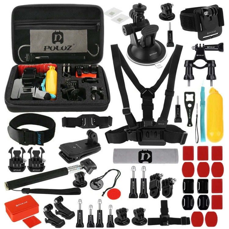 PULUZ 53 in 1 Accessories Total Ultimate Combo Kits with EVA Case (Chest Strap + Suction Cup Mount + 3-Way Pivot Arms + J-Hook Buckle + Wrist Strap + Helmet Strap + Extendable Monopod + Surface Mounts ...  for GoPro, Insta360, DJI and Other Action Cameras -  by PULUZ | Online Shopping South Africa | PMC TechLife | Buy Now Pay Later Mobicred