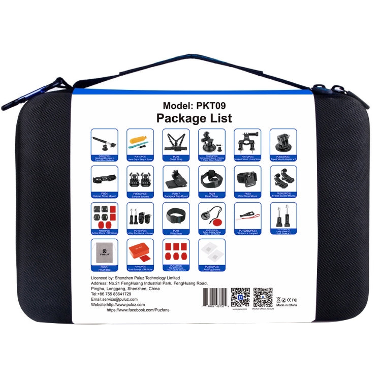 PULUZ 53 in 1 Accessories Total Ultimate Combo Kits with EVA Case (Chest Strap + Suction Cup Mount + 3-Way Pivot Arms + J-Hook Buckle + Wrist Strap + Helmet Strap + Extendable Monopod + Surface Mounts ...  for GoPro, Insta360, DJI and Other Action Cameras -  by PULUZ | Online Shopping South Africa | PMC TechLife | Buy Now Pay Later Mobicred