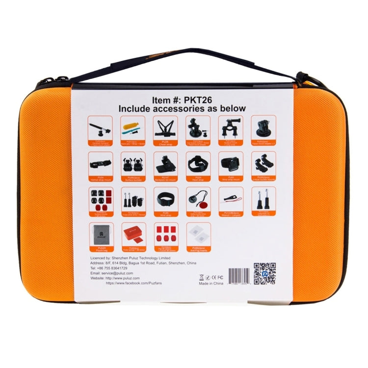 PULUZ 53 in 1 Accessories Total Ultimate Combo Kits with Orange EVA Case (Chest Strap + Suction Cup Mount + 3-Way Pivot Arms + J-Hook Buckle + Wrist Strap + Helmet Strap + Extendable Monopod + Surface ...  for GoPro, Insta360, DJI and Other Action Cameras -  by PULUZ | Online Shopping South Africa | PMC TechLife | Buy Now Pay Later Mobicred