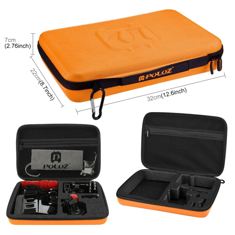 PULUZ 45 in 1 Accessories Ultimate Combo Kits with Orange EVA Case (Chest Strap + Suction Cup Mount + 3-Way Pivot Arms + J-Hook Buckle + Wrist Strap + Helmet Strap + Surface Mounts + Tripod Adapter +  ...  for GoPro, Insta360, DJI and Other Action Cameras -  by PULUZ | Online Shopping South Africa | PMC TechLife | Buy Now Pay Later Mobicred